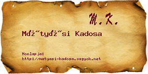 Mátyási Kadosa névjegykártya